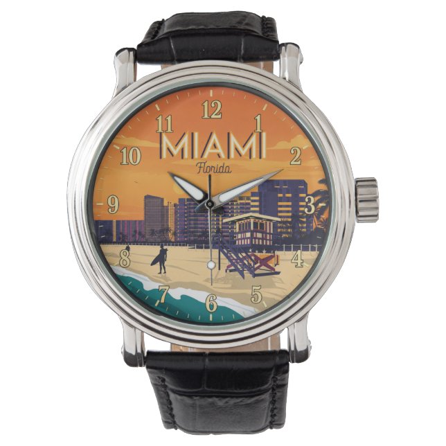 Miami Florida Beach Armbanduhr (Vorderseite)