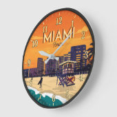 Miami Florida Beach Große Wanduhr (Winkel)