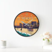 Miami Florida Beach Große Wanduhr (Zuhause)