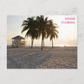 Miami Florida Beach Palms Lifeguard Postkarte (Vorderseite)
