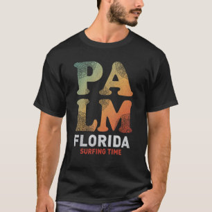 Miami Florida Beach Sommersurfing Time Palm and S T-Shirt