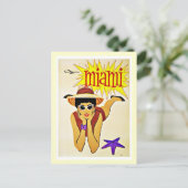 Miami Florida Beach Vintag Postkarte (Stehend Vorderseite)