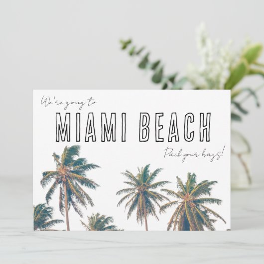 Miami Florida Beach Wedding Save The Date (Stehend Vorderseite)