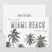 Miami Florida Beach Wedding Save The Date (Vorne/Hinten)
