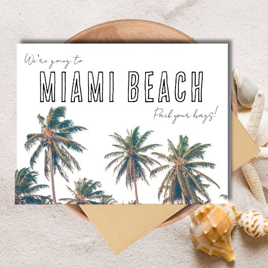 Miami Florida Beach Wedding Save the Date Postkarte