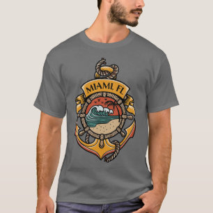Miami Florida Beaches Bootfahren Segelboot Yach T-Shirt