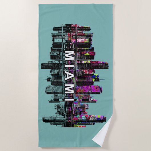Miami, Florida, bedeckt mit Graffiti Beach Handtuc Strandtuch (Vorderseite)