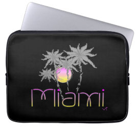 Miami, Florida Black Cool Graphic Laptopschutzhülle