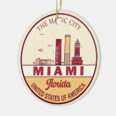 Miami Florida City Skyline Emblem Keramik Ornament (Links)