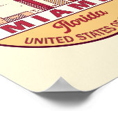 Miami Florida City Skyline Emblem Poster (Ecke)