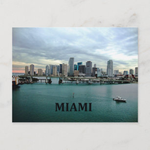Miami Florida   City Skyline Postkarte