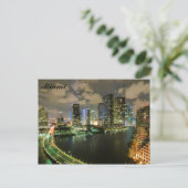 Miami Florida City Skyline Travel Postkarte (Stehend Vorderseite)