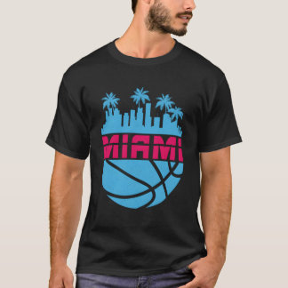 Miami Florida Cityscape Basketball 80 T-Shirt