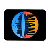 Miami Florida Cityscape Skyline Foto Magnet (Horizontal)