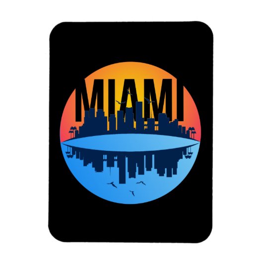 Miami Florida Cityscape Skyline Foto Magnet (Vertikal)