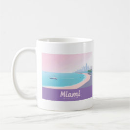 Miami Florida Coastline Citycape Pastel Travel Kaffeetasse