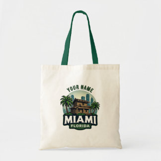 Miami Florida "Customizable name" Skyline Tote Bag Tragetasche
