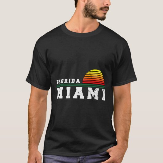 Miami Florida Distressed Fl Geschenk Souvenir T-Shirt (Vorderseite)