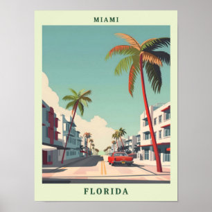Miami Florida Elegante Kunst Vintage Reise Poster