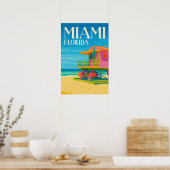 Miami Florida Farbstrand Reise Poster (Küche)