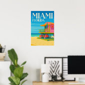 Miami Florida Farbstrand Reise Poster (Heimbüro)