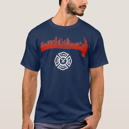 Miami Florida Fire Rescue Department Firemen T-Shirt (Vorderseite)