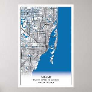 Miami Florida FL United Staaten USA Travel City Ma Poster