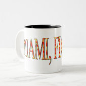 Miami, Florida, Gelb/Orange Zweifarbige Tasse (Vorderseite Links)