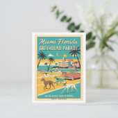 Miami, Florida – Greyhound-Parade Postkarte (Stehend Vorderseite)