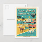 Miami, Florida – Greyhound-Parade Postkarte (Vorne/Hinten)