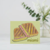 Miami Florida Ham Swiss Cheese Kuban Sandwich Postkarte (Stehend Vorderseite)