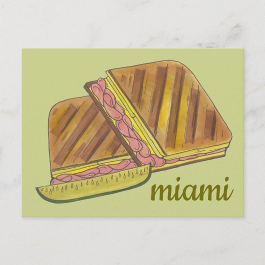 Miami Florida Ham Swiss Cheese Kuban Sandwich Postkarte (Vorderseite)