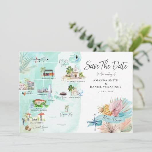 Miami Florida | Hochzeit in Urlaubsort Fahrplan (Stehend Vorderseite)