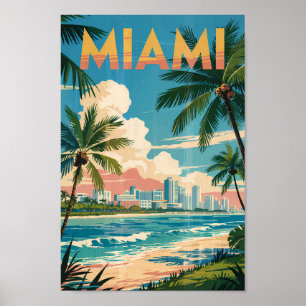 Miami Florida Illustration Kunst, Dichtung und Mus Poster