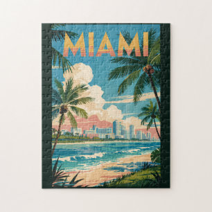 Miami Florida Illustration Kunst, Dichtung und Mus Puzzle