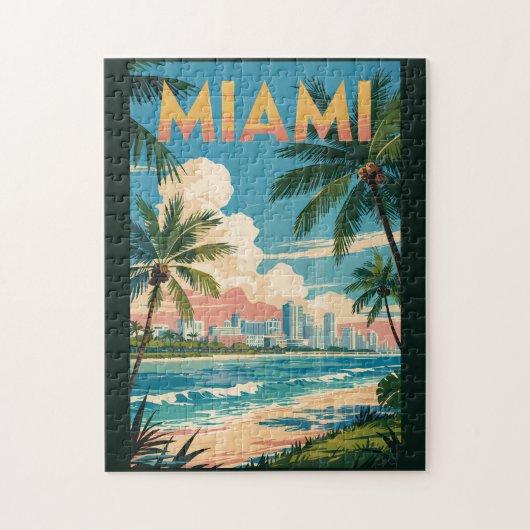 Miami Florida Illustration Kunst, Dichtung und Mus Puzzle (Vertikal)