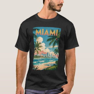 Miami Florida Illustration Kunst, Dichtung und Mus T-Shirt