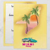Miami Florida illustriertes Kartenposten Einladung (Vorne/Hinten)