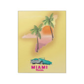 Miami Florida illustriertes Kartenposter Notizblock (Rotiert)
