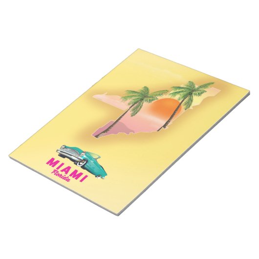 Miami Florida illustriertes Kartenposter Notizblock (angewinkelt)