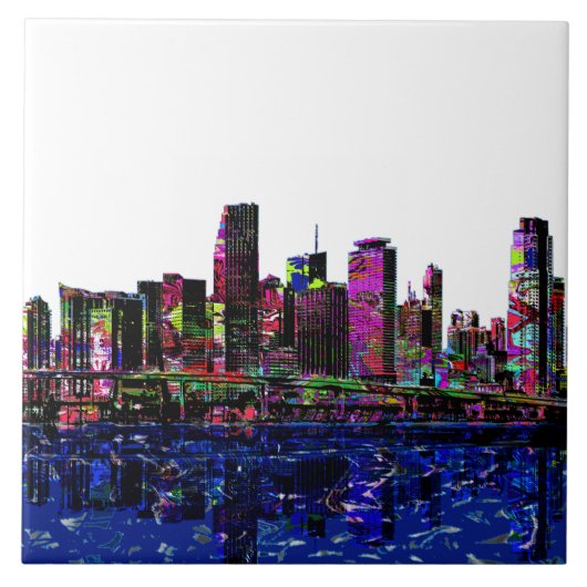 Miami, Florida in Graffiti Fliese (Vorderseite)