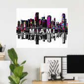 Miami, Florida in Graffiti Poster (Heimbüro)
