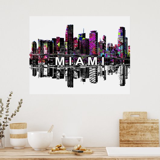 Miami, Florida in Graffiti Poster (Küche)