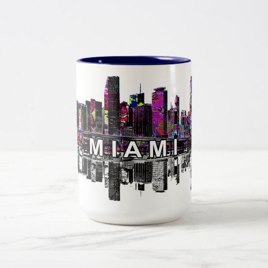 Miami, Florida in Graffiti Zweifarbige Tasse (Mittel)