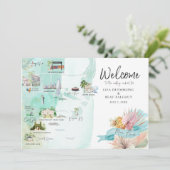 Miami Florida | Karte für Hochzeitswochenende (Stehend Vorderseite)