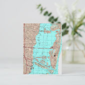 Miami Florida Karte Postkarte (Stehend Vorderseite)