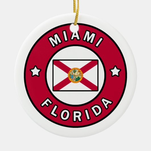 Miami Florida Keramik Ornament (Vorne)