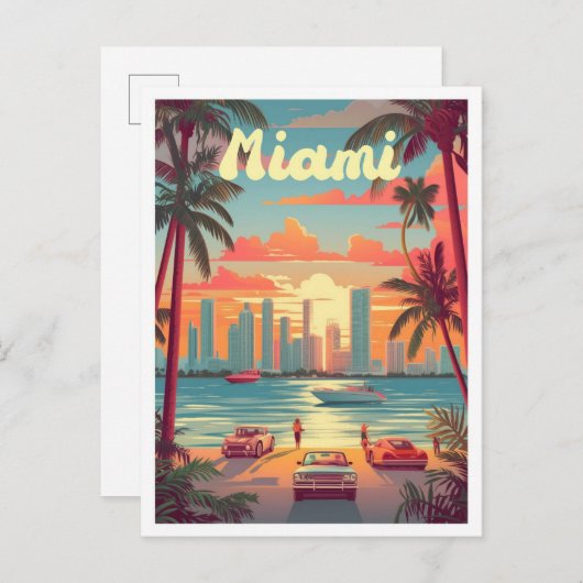 Miami Florida Kunst, Dichtung und Musik Postkarte (Vorne/Hinten)