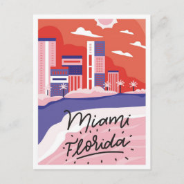 Miami Florida Kunst-Reise-Illustration Postkarte