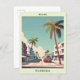 Miami Florida Kunstvoll wandern im Vintage Postkarte